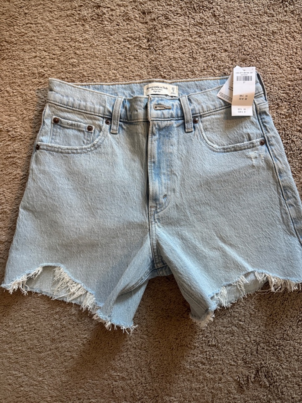Abercrombie & Fitch Light Wash Dad Short High Rise